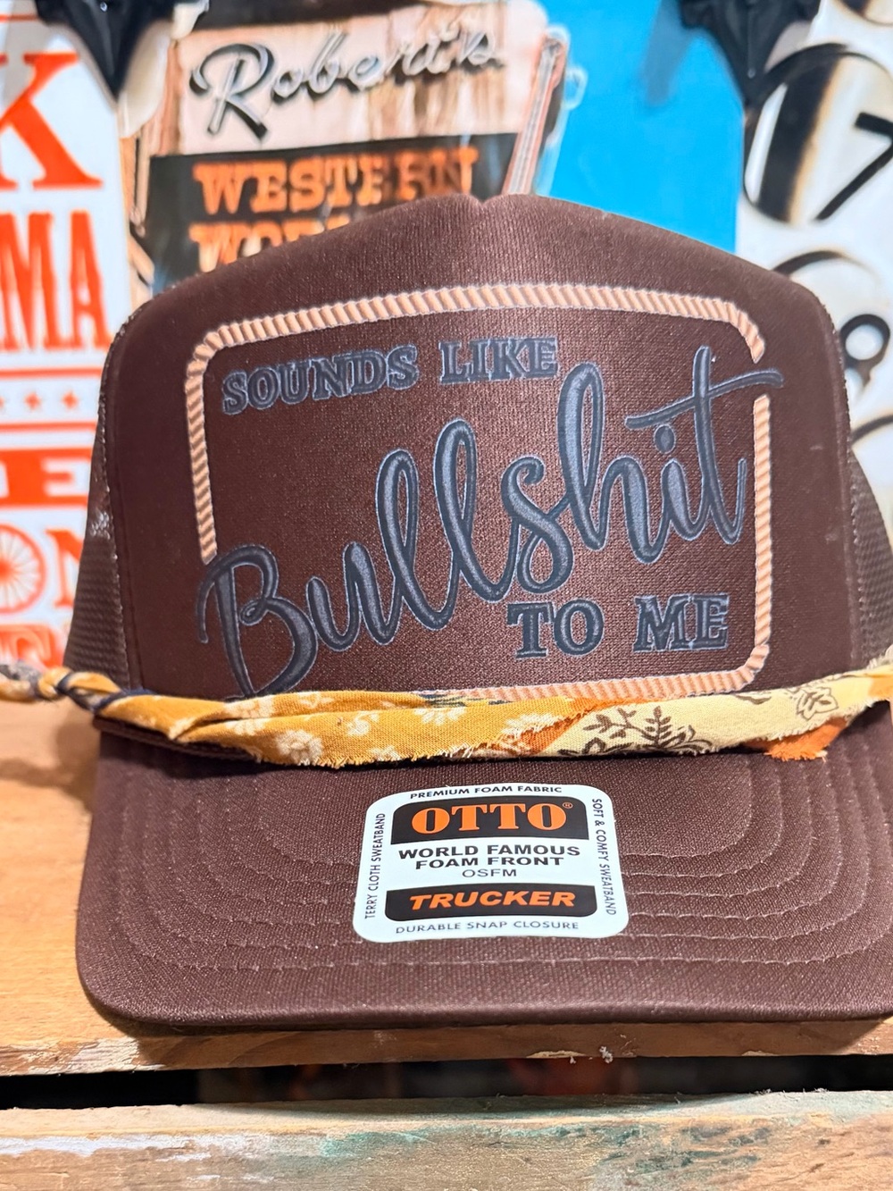 OTTO Brown Trucker Hat with Statement Patch